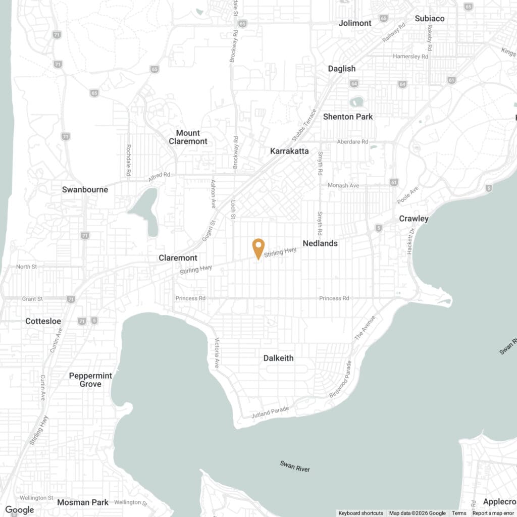 Map showing the Hay Interiors showroom at 150 Stirling Highway, Nedlands