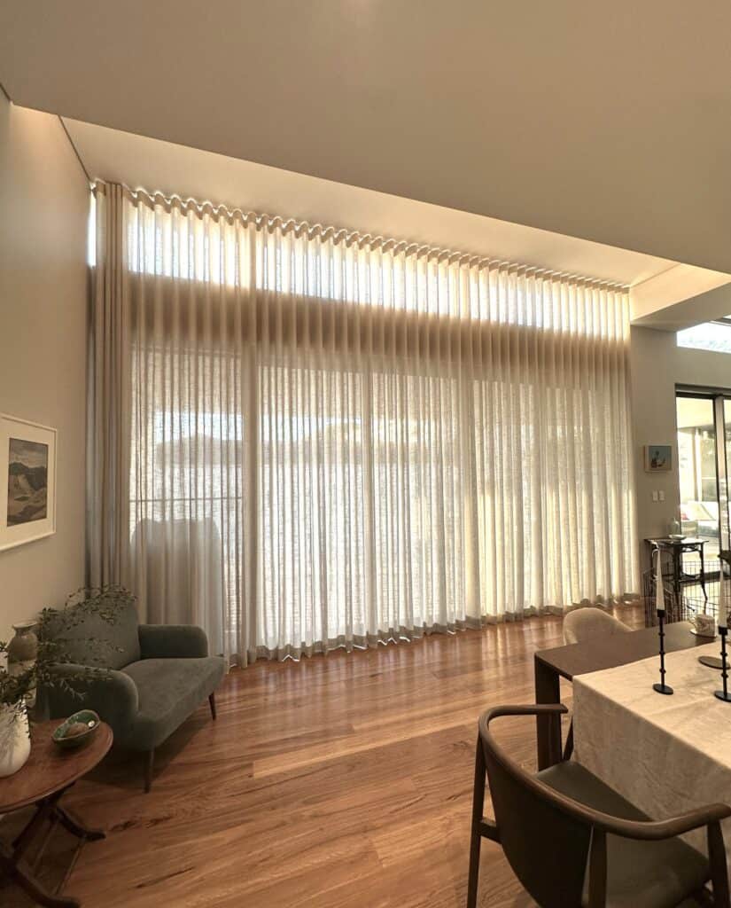 sheer curtains with S-wave heading in Perth dining room
