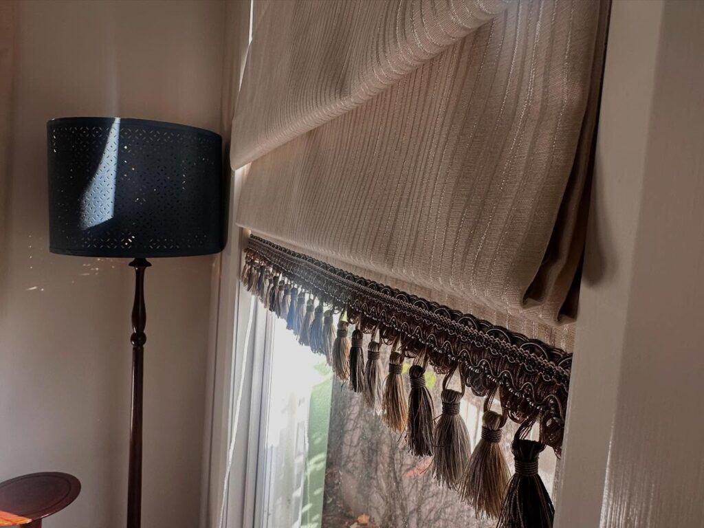 Roman blinds with tassels in Perth house