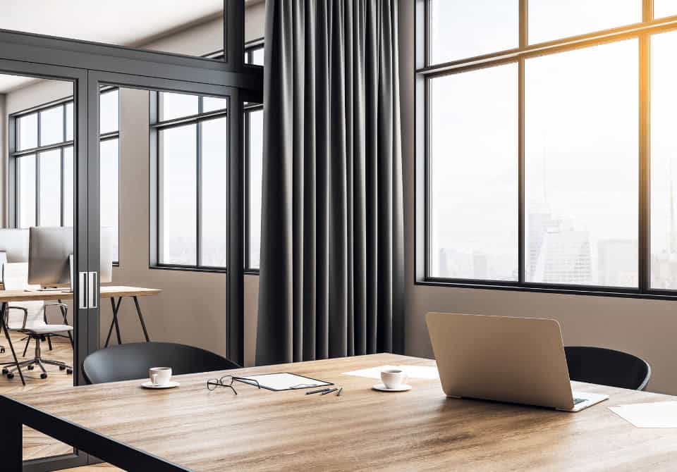 acoustic curtains in Perth office