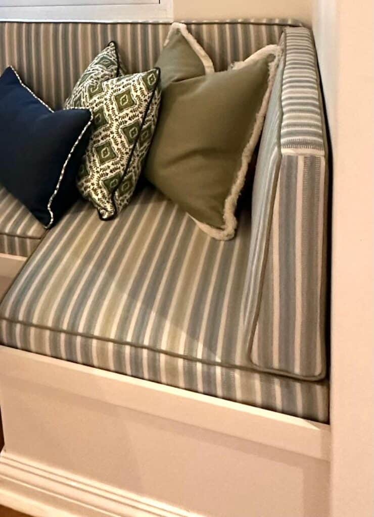 perfectly made window seat cushions in Perth home