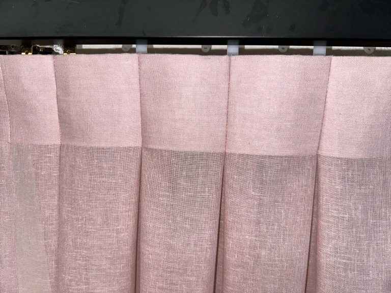 Box inverted pleat curtain heading in a Perth home