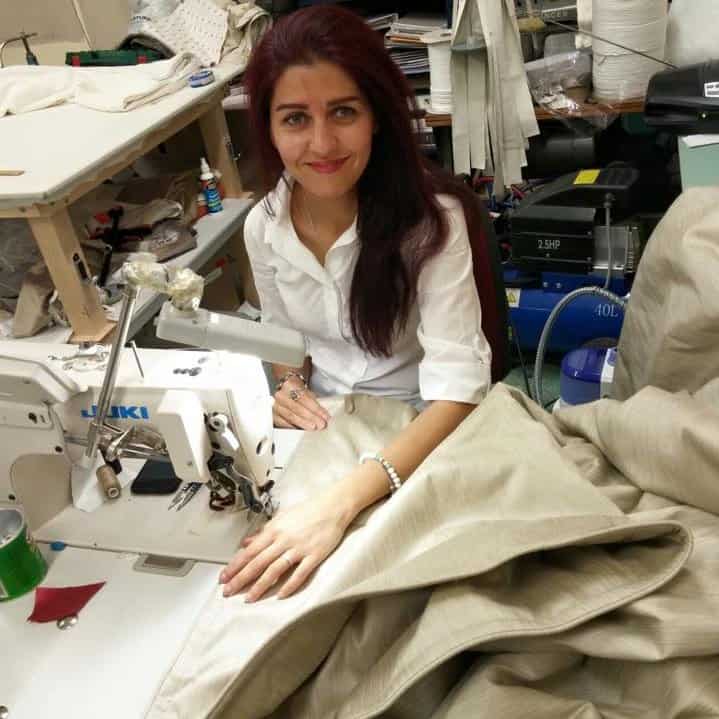 Annie Cornish, master curtain maker at Hay Interiors, in the Nedlands workroom
