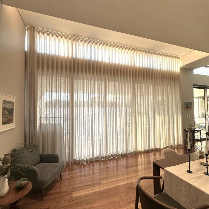sheer curtains with S-wave heading in Perth dining room