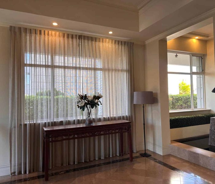 custom made sheer curtains in Perth lobby