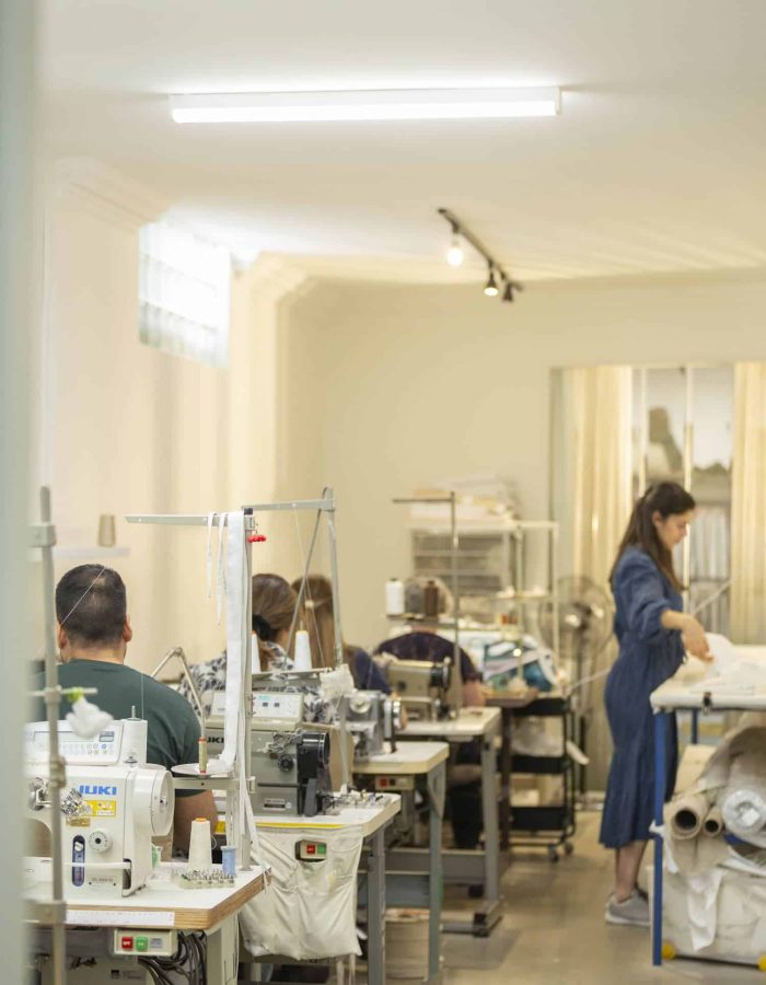 Curtain makers at work in the Hay Interiors Nedlands workroom